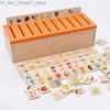 Ordinamento Nidificazione Impilabile giocattoli Montessori in legno Apprendimento per bambini Giocattoli per bambini per bambini Intelligenza Legno Cartoon Puzzle 3D Homeschool Q231218