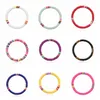 12PCS Soft Clay Surfer African Beads Choker Colorful Jelly Bracelet Elastic Handmade Boho Lightweight for Women Girls 6mm Summer B254x