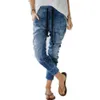 Jeans kvinnor jeans höst elastiska blyertsbyxor höga midja damer tight kläder smala passar avslappnad mager denim byxor vaqueros mujer