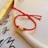 Link Bracelets Fashion Chinese Style Handmade Woven Dragon Pendant Bracelet For Women Men 2024 The Year Of Zodiac Adjustable