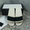 Designer chinelos abelha listra tigres sandálias praia senhoras slides carta impressão plana chinelo de couro flip flops de alta qualidade sandálias de verão homens