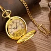 Montres de poche Antique Steampunk Vintage chiffres romains montre à quartz boîtier multicolore collier pendentif horloge chaîne hommes femmes 231216