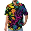 Herren-Freizeithemden, helles Ditsy-Blumen-Strandhemd, dichte Blumen, Hawaii-Männer, Streetwear, Blusen, kurze Ärmel, grafisches Oberteil, Übergröße