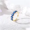 Klaster Pierścienie Fashion Evil Eye Pierścień palca dla kobiet mężczyźni Para Kolorf Lucky Turkish Blue Regulowane impreza biżuteria ślubna DH1AP DH1AP