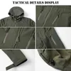 Tactical Jackets Men's Waterproof Softshell Military Tactical Jacket Winter Windproof Fleece Hoodie Jacket Army Outdoor Hiiking Windbreaker CoatL231218