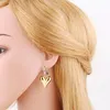 Orecchini a cerchio Moda classica grosso pentagramma cuore per donne Ragazze fascino orecchino color oro accessorio per gioielli da festa