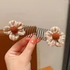 Acessórios de cabelo flor u forma estilo pente pentes fixos pontos curva agulha franja estilo coreano xadrez invisível extra titular festa