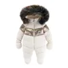 Barboteuses hiver bébé veste plus velours bébé fille barboteuses anti-neige vers le bas coton bébé garçon barboteuse nouveau-né enfant en bas âge combinaison bébé vêtementsL231114