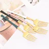 Servis uppsättningar 16st Black Set Knife Fork Coffee Spoon Cutlery High Quality Mirror rostfritt stål Flatvaror Köksboro