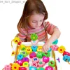 Sortera häckning Stacking Toys 36sts förskoleutbildning Träpussel Toys Games Puzzles For Children Children Digital Matching Plate Juguetes W003 Q231218