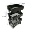 Suportes de armazenamento Racks Mini Rack de Piso com Roda Estante Display Dollhouse Miniatura Móveis Prateleira Utilitário Carrinho Cena Modelo 231218