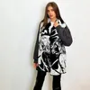 Шарфы Модный креативный Эстетика Y2K вязаный женский шарф мужской зимний шарф-фартук черный аниме с принтом High Street Vintage Шарфы 231216