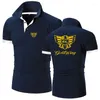 Men's Polos 2024 Summer Motorcycles Goldwing GL1500 GL1800 Logo Print High Quality Lapel Collar Breathable Solid Color Polo Shirt Tops