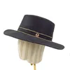 Берец Зимний синий шерстяный топ Fedora Jazz Hip Hop Hat Drill Strip M Accessories Natural Monocromo Sombrero