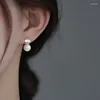 Boucles d'oreilles à tige en argent Sterling 925, perle de la famille Shi, pour femmes, luxe léger et goût élégant, automne hiver