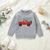 Pullover FOCUSNORM 0 3Y Autunno Inverno Neonati maschi Maglioni natalizi Manica lunga Girocollo Stampa cartoon Top in maglia 231218