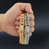 Pulseras de oro de Hip Hop para hombre, joyería, pulseras de cadena con diamantes, oro rosa, plata, pulsera de cadena de eslabones cubanos de Miami para men275O