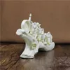 Decorative Objects Figurines Porcelain Family Handmade Ceramics Wild Animal Statue Craft Ornament for Room Decoration and Art Collection 231218