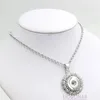 Kryształowy naszyjnik z guzikiem całego Snap Krystaliczny naszyjnik wisiorka Naszyjnik Dopasuj 18 mm biżuterię bijoux collier332f
