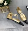 Nyaste toppkvalitetsdesigner Brand Shoes Patent Läder Buckle Strap High Heel Shoes Women Spring Pointed Sweet Flower Wedges Designer Party Shoes Dress