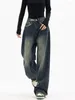 Kvinnors jeans 2023 Hög midja baggy harajuku vintage y2k style streetwear all-match lossa byxor mode wide ben denim byxor