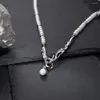 Pendant Necklaces Eetit Korean Imitation Pearls Beads Chain Handmade Necklace For Women Silver Color Zinc Alloy Fashion Jewelry 2023