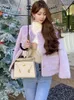 Pele feminina dabuwawa bolsos terry casaco de inverno feminino 2023 jaqueta vintage curto coreano comentários muitas roupas natal dm1dot022