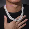 Certificado Gra Moissanite Diamante 16mm Sier Sólido Hip Hop Iced Out Cuban Link Chain Colar de joias