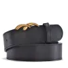 Ceintures Ceinture de créateur Ceintures pour hommes Ceintures pour femmes et hommes Ceintures haut de gamme en cuir litchi de mode classique avec de grosses barres dorées et des boucles noires. ceinture décontractée d'affaires UEM7