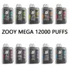 Originele zooy mega puff 12000 wegwerp vape e-sigaret vape wegwerp bladerdeeg 9000 puffbar oplaadbare batterij 0% 2% 5% vape pen kit bladerdeeg 12k