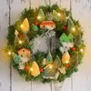 Couronnes de fleurs décoratives de Noël, décorations de Noël comme indiqué pour la porte d'entrée, couronne de village de Noël – Décoration de vacances, fenêtre murale de la maison