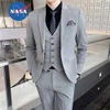 Abito da uomo Set 2023 Versione coreana Abito da lavoro slim fit Abito da sposo formale professionale Abito da sposa dello sposo