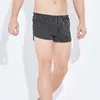 Caleçons Pyjama en coton pour hommes, sous-vêtement taille moyenne, grande taille, slip décontracté à rayures noires, sous-vêtement de sommeil doux, ManL231218