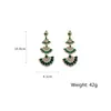 Dangle żyrandol Fyuan Vintage zielony kryształowe kolczyki dla kobiet Ogółe Długie sektor geometryczne biżuteria 231216