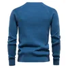 Men's Sweaters Cotton Autumn And Winter 2023 Retro High-quality Sweater Pure Color Pullover Basic Men