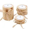 Candle Holders 3 Piece Romantic Party Craft Candlestick Wooden Holder Set Home Decor With Rope Gift Office Atmosphere