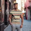 Herren -T -Shirts Sommerweste Hemd gemustert Stammes Runde Hals Kleidung täglich Fitness Sport Vintage Kurzarm gedruckte ethnische Tops