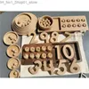 Sortowanie gniazdowania Zabawki drewniane Montessori Toys Walnut Rame Counting Board Piramid Tray Liczby cyfrowe poczuły piłki dla dzieci wczesne uczenie się Q231218