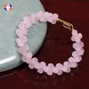 Bangle högkvalitativ natursten rosa Crystal Ross Quartz Women smycken Bangle Goldcolor Gemstone Handmade smycken Party Gift 11*5mm