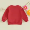 Felpe con cappuccio Felpe Bambino Neonate San Valentino Manica lunga Girocollo Lettera Cuore Ricamo Pullover Top Abbigliamento 231218