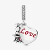 Nouveauté Charms 925 Sterling Silver Coeur et ailes d'ange Dangle Charm Fit Original Bracelet à breloques européen Bijoux de mode Acc298E