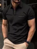 Men's Polos Brand Solid Color Lapel Short-sleeved Shirt Summer Fashion Pocket POLO Business Casual T-shirt