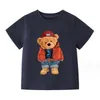 Cute Summer Baby Boys Girls T-shirts Cotton Kids Short Sleeve T-shirt Cartoon Bear Children Tops Tees 2-8 Years