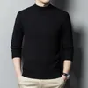 Mens Hoodies Sweatshirts Cashmere Sweater Half Turtleneck Men Sweaters Knit Pullovers för manlig ungdom Slim Knitwear Man Clothing 231218