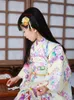 Vêtements ethniques 2023 Robe vintage japonaise traditionnelle Kimono Yukata Haori Cosplay Robe Enfants Pographie Vêtements Fleur Imprimer Fête