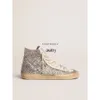 Włosze Deluxe Mid Star Sneakers Wysokie styl Women Buty Casual Buty popowe trenery cekinowe klasyczne białe brudne brudne but but 021