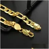 Pulseras con dijes Fina 925 Sello Sier 18K Color oro Bonitas Mujeres Hombres Noble Bonita Pulsera Moda 8 mm Cadena 20 cm Joyería Fiesta Gota Deli Otiwj