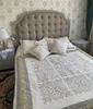 Zestawy pościeli haftowane chausub Zestaw kołdry bawełnianej 3pcs łóżka na łóżku Coverlet Super King Size Summerter Ket do łóżka 1p/5pc Zestaw 231218