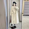 Women's Trench Coats High-Grade White Woolen Coat Long 2023 Autumn And Winter Clothes Style Thin Warm