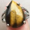 Anneaux de cluster Crystal Opal Unakite Tiger Eye Aventurine Lapis Lazuli Howlite Blue Sand Lava Water Drop Bead Ring 7-12 "US Ajuster WFH839